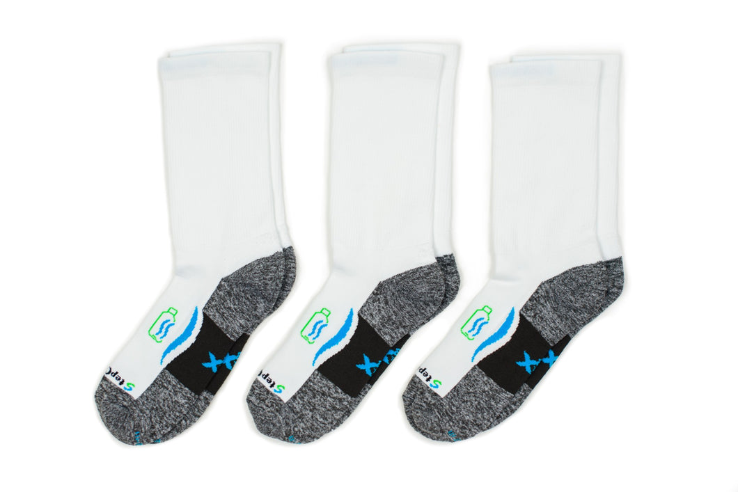 Cushion Crew Sock 3-Pair Bundle in Whitecaps *Buy2PairGet1Free Bundle* –  StepChange Clothing